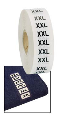XXL Wrap-Around Clothing Size Labels 500/Roll