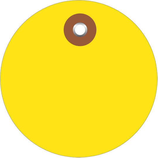 2" Yellow Plastic Circle Tags 100/Case