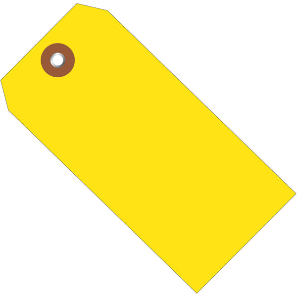 6 1/4 x 3 1/8 Yellow Plastic Shipping Tags 100/Case