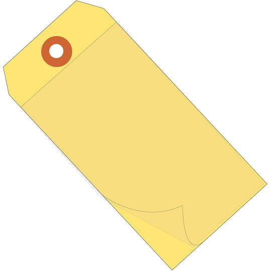 6 1/4 x 3 1/8 Yellow Self-Laminating Tags 100/Case