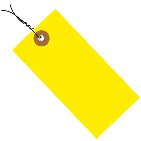 3 1/4 x 1 5/8 Yellow Tyvek Pre-Wired Shipping Tag 100/Case